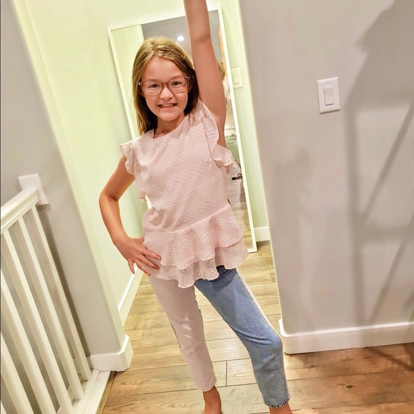 Banana Republic Pink Flutter Sleeve Ruffe Blouse - Picture 4 of 4